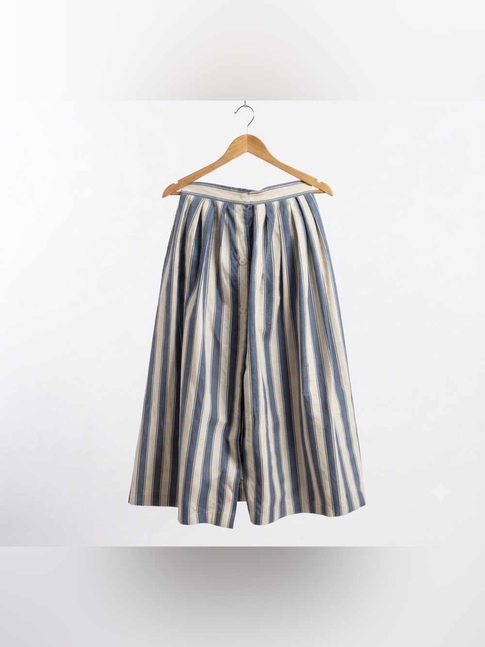 Vintage Jones NEW YORK Blue & White Striped 100% Cotton Midi Skirt Sz 10